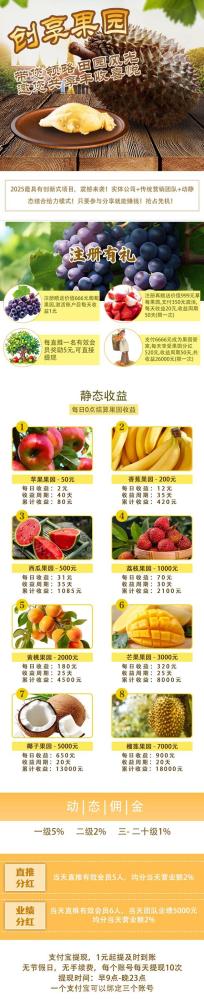 创想果园首码上线：6月15日送666元葡萄，零投资直推奖励，每日收益可提现